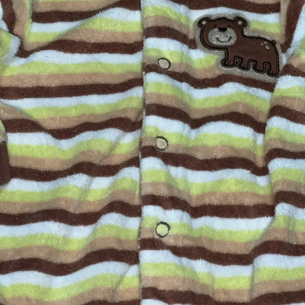 Boys 3 month pajamas, one piece Carter's Striped Footies - Navy and Yellow